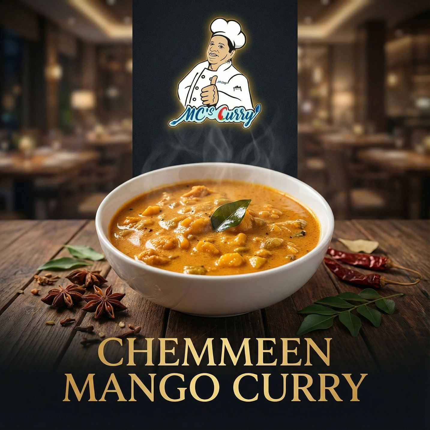 Chemmen (Prawn) Mango Curry at MC's Curry authentic South Indian restaurant in Winnipeg Manitoba