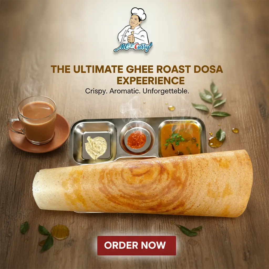 Ghee Roast authentic South Indian food at MC's Curry in Winnipeg